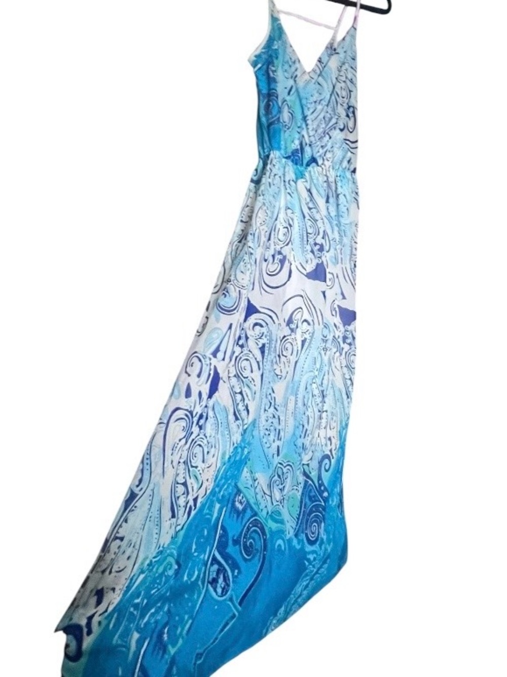 Single Blue Paisley Ombre Maxi Dress M